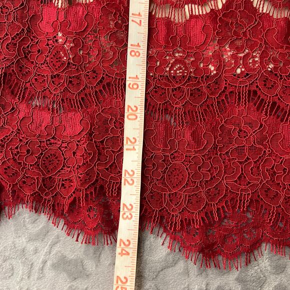 Love, Fire Red Sleeveless Lace Blouse Small - Picture 9 of 9